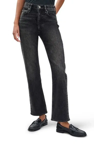 Rag & Bone Harlow Mid Rise Ankle Straight Leg Jeans In Gray