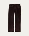 Rag & Bone Harlow Mid-rise Full Straight Jeans In Brown