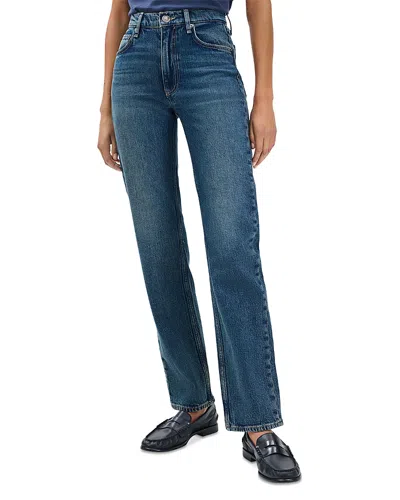 Rag & Bone Harlow Mid Rise Straight Leg Jeans In Ness In Blue