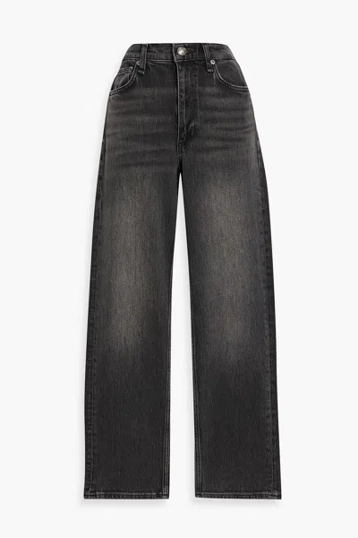 Rag & Bone Rb Miramar Wide Leg Track Jeans In Washed Black