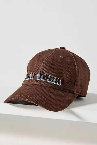 Rag & Bone Harlow New York Baseball Cap In Brown