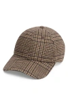 Rag & Bone Harlow Plaid Baseball Cap In Brown