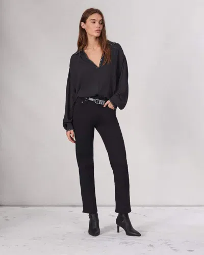 Rag & Bone Harlow Straight Jeans In Black