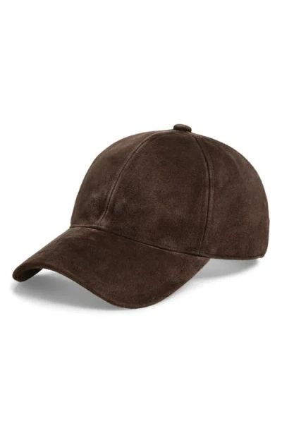 Rag & Bone Harlow Suede Baseball Cap In Brown