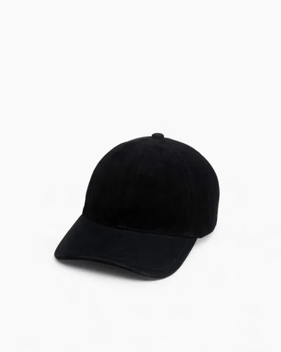 Rag & Bone Harlow Suede Baseball Cap In Black