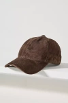 Rag & Bone Harlow Suede Baseball Cap In Brown