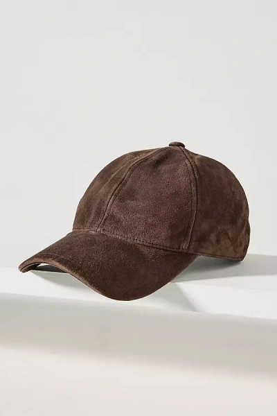 Rag & Bone Harlow Suede Baseball Cap In Brown