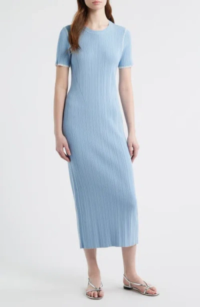 Rag & Bone Harper Rib Midi Dress In Blue