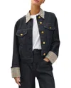 Rag & Bone Womens Twrco Harriet Boxy-fit Denim Jacket Xs In Black