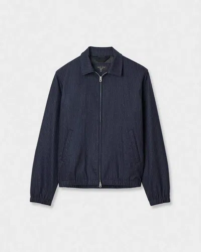 Rag & Bone Harrington Chalk Stripe Jacket In Navy