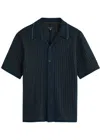 Rag & Bone Harris Knitted Cotton-blend Shirt In Navy