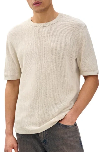 Rag & Bone Harvey Cotton Blend Mesh T-shirt In Neutral