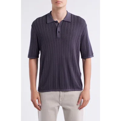 Rag & Bone Harvey Garment Dye Polo In Blue