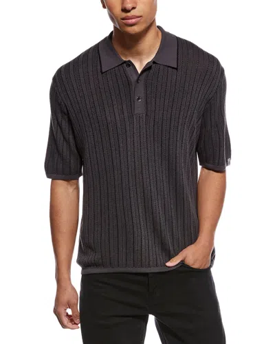 Rag & Bone Harvey Garment Dyed Polo Shirt In Brown