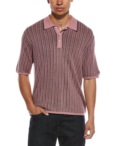 Rag & Bone Harvey Garment Dyed Polo Shirt In Pink