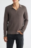 Rag & Bone Harvey Johnny Collar Relaxed Polo In Brown