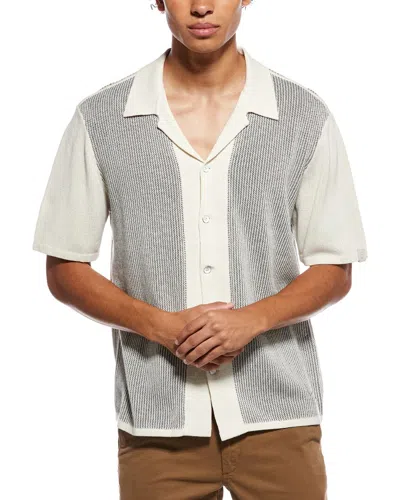 Rag & Bone Alan Two-tone Cotton-blend Terry Shirt In Gray