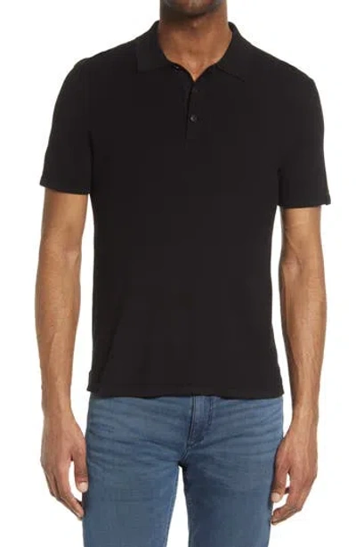 Rag & Bone Harvey Knit Polo In Black
