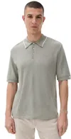 Rag & Bone Harvey Knit Polo Lfgry