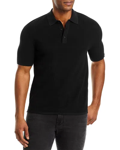 Rag & Bone Harvey Knit Polo Shirt In Black
