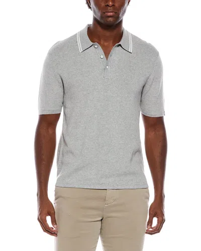 Rag & Bone Harvey Knit Polo Shirt In Gray