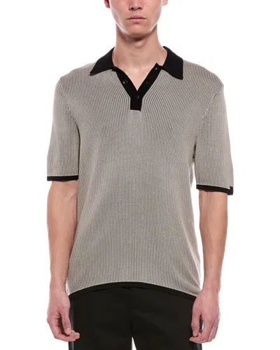 Rag & Bone Harvey Knit Polo Shirt In Gray