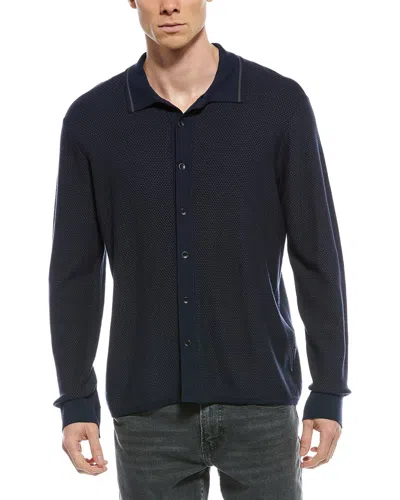 Rag & Bone Harvey Pique Button-up Shirt In Blue