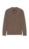 Rag & Bone Harvey Plaid Johnny Collar Polo In Brown