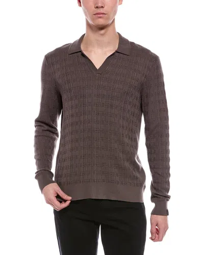 Rag & Bone Harvey Plaid Johnny Polo Shirt In Brown