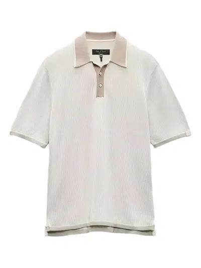 Rag & Bone Harvey Classic Fit Polo Shirt In Light Beige