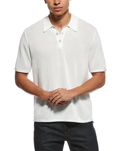 Rag & Bone Harvey Polo Sweater In White
