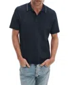 Rag & Bone Harvey Rib Polo Shirt In Blue