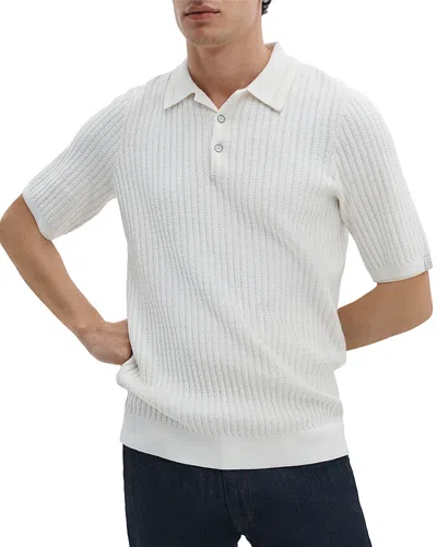 Rag & Bone Harvey Rib Polo Shirt In White