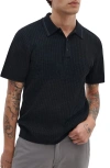 Rag & Bone Harvey Rib Polo Sweater In Black