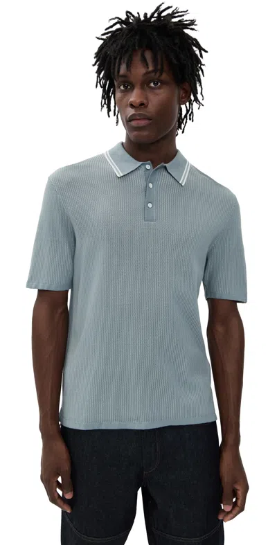 Rag & Bone Harvey Tipped Polo Lblue In Blue