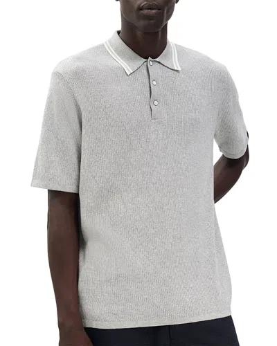 Rag & Bone Harvey Tipped Polo Shirt In Gray