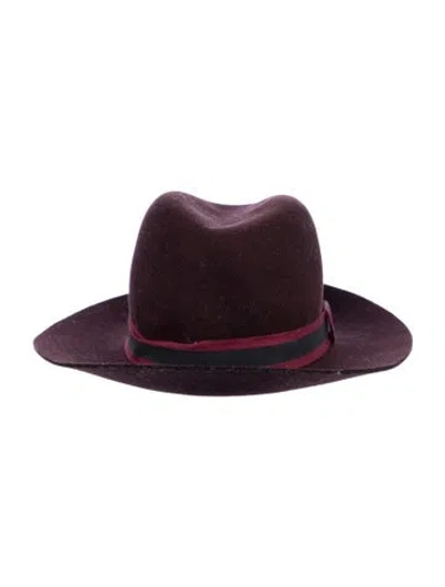 Pre-owned Rag & Bone Hat In Burgundy