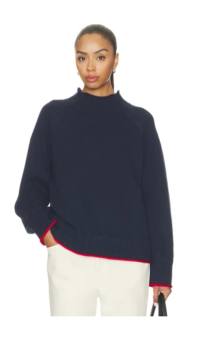 Rag & Bone Hazel Roll Neck Pullover In Navy