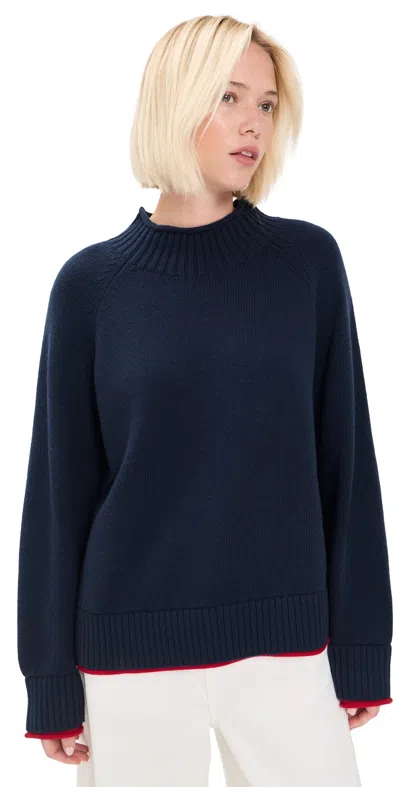Rag & Bone Hazel Roll Neck Sweater Navy In Blue