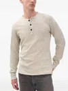 Rag & Bone Classic Flame Slub Cotton Henley In Brown
