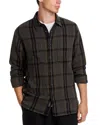 Rag & Bone Herringbone Plaid Oversized Fit Button Down Shirt In Gray