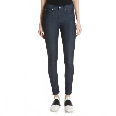 Rag & Bone High Rise Skinny Jeans In Indigo Dark Wash In Blue