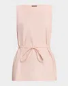 Rag & Bone Holland Tie Waist Linen Blend Tunic Top