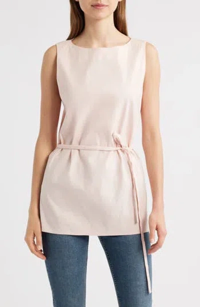 Rag & Bone Holland Tie Waist Linen Blend Tunic Top In Neutral