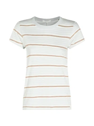 Rag & Bone The Slub Stripe Cotton T-shirt In Gray