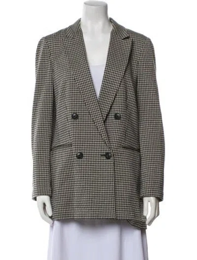Pre-owned Rag & Bone Houndstooth Print Blazer In Black