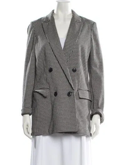 Pre-owned Rag & Bone Houndstooth Print Blazer In Black