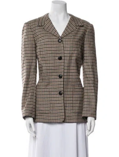 Pre-owned Rag & Bone Houndstooth Print Blazer In Brown