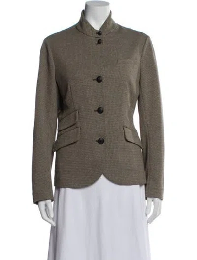 Pre-owned Rag & Bone Houndstooth Print Blazer In Green