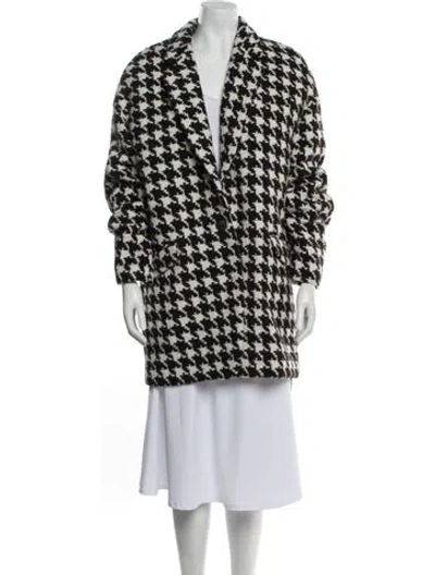 Pre-owned Rag & Bone Houndstooth Print Coat In Brown